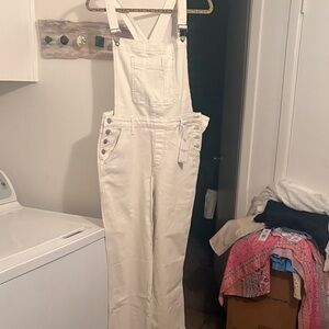 Judy Blue Women's White Denim Overalls